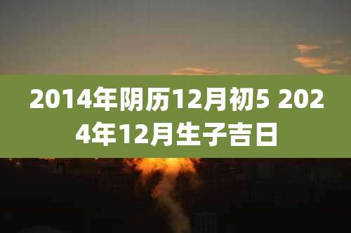 2014年阴历12月初5 2024年12月生子吉日