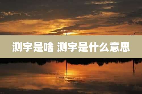测字是啥 测字是什么意思