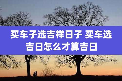 买车子选吉祥日子 买车选吉日怎么才算吉日