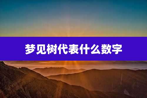 梦见树代表什么数字