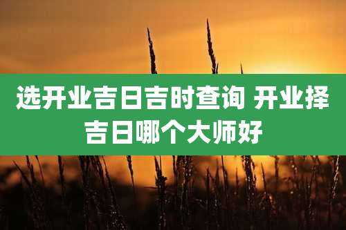 选开业吉日吉时查询 开业择吉日哪个大师好