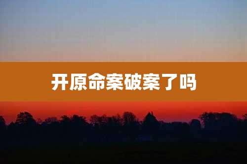 开原命案破案了吗