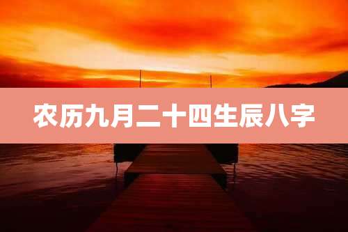 农历九月二十四生辰八字