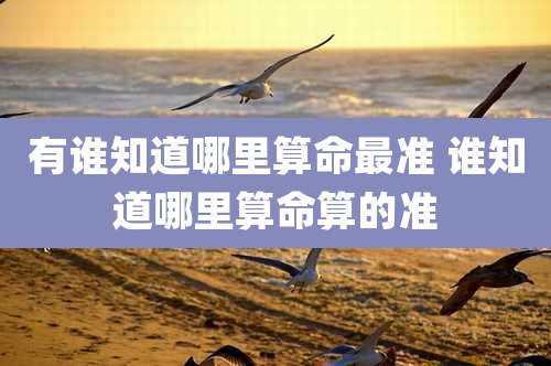 有谁知道哪里算命最准 谁知道哪里算命算的准