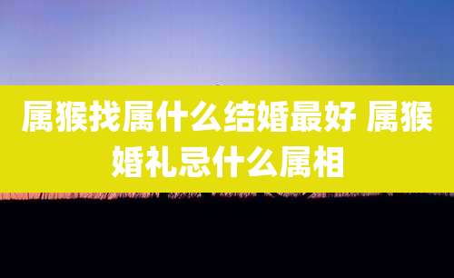属猴找属什么结婚最好 属猴婚礼忌什么属相