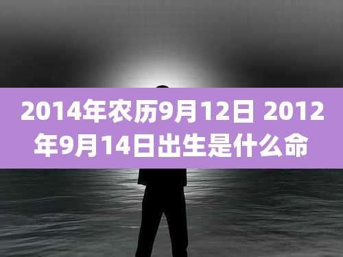 2014年农历9月12日 2012年9月14日出生是什么命