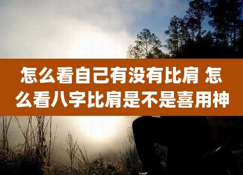 怎么看自己有没有比肩 怎么看八字比肩是不是喜用神