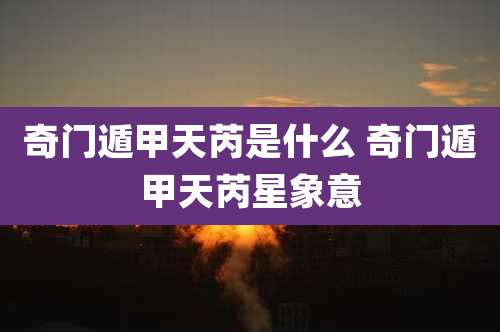 奇门遁甲天芮是什么 奇门遁甲天芮星象意