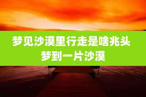 梦见沙漠里行走是啥兆头 梦到一片沙漠