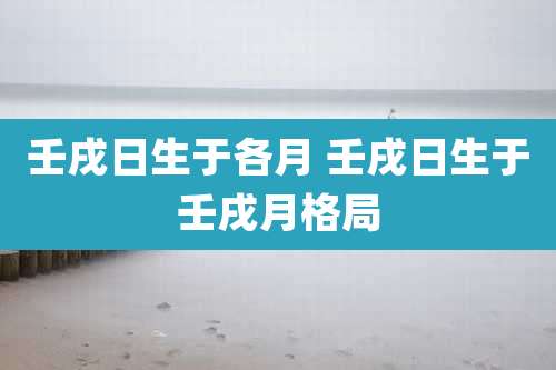 壬戌日生于各月 壬戌日生于壬戌月格局