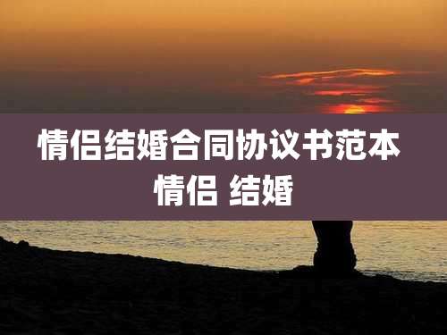 情侣结婚合同协议书范本 情侣 结婚