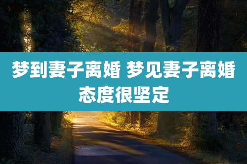 梦到妻子离婚 梦见妻子离婚态度很坚定