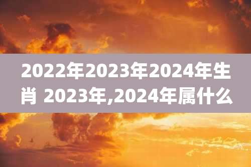 2022年2023年2024年生肖 2023年,2024年属什么
