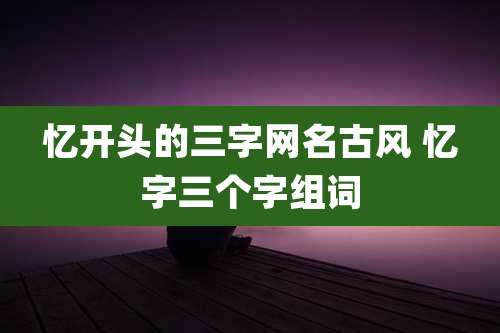 忆开头的三字网名古风 忆字三个字组词