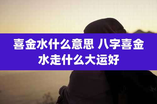喜金水什么意思 八字喜金水走什么大运好