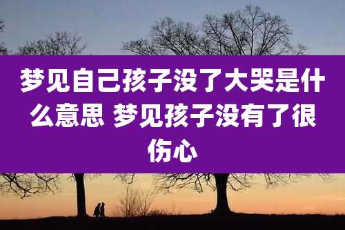 梦见自己孩子没了大哭是什么意思 梦见孩子没有了很伤心