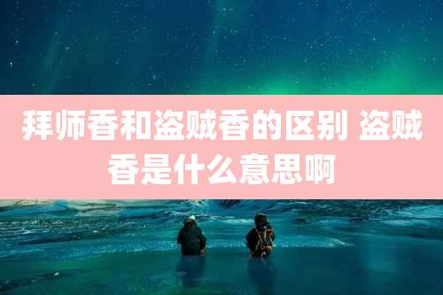 拜师香和盗贼香的区别 盗贼香是什么意思啊