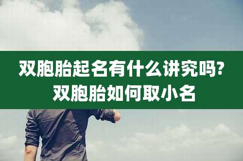 双胞胎起名有什么讲究吗? 双胞胎如何取小名