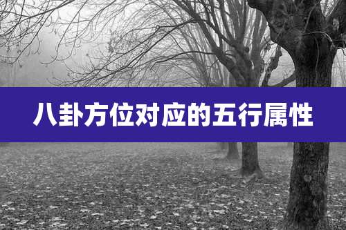 八卦方位对应的五行属性