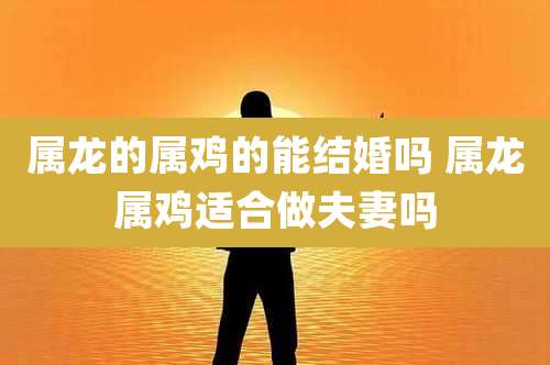 属龙的属鸡的能结婚吗 属龙属鸡适合做夫妻吗