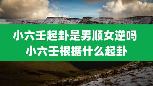 小六壬起卦是男顺女逆吗 小六壬根据什么起卦