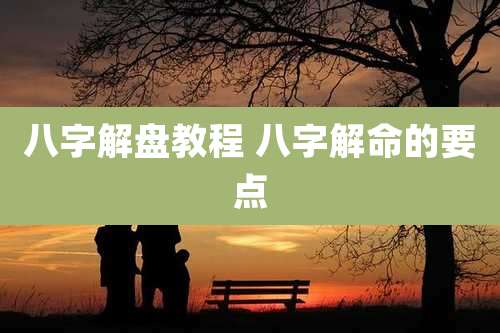 八字解盘教程 八字解命的要点
