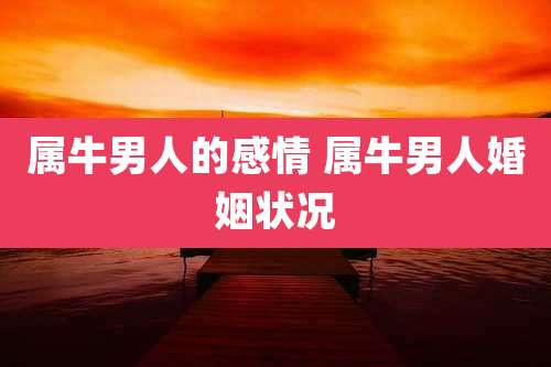属牛男人的感情 属牛男人婚姻状况