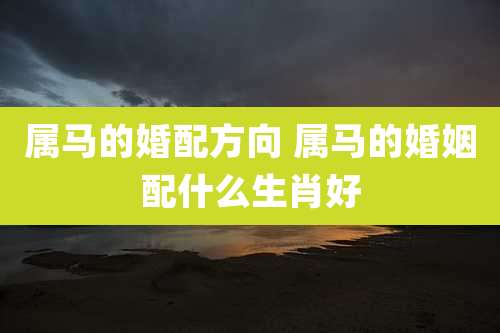 属马的婚配方向 属马的婚姻配什么生肖好