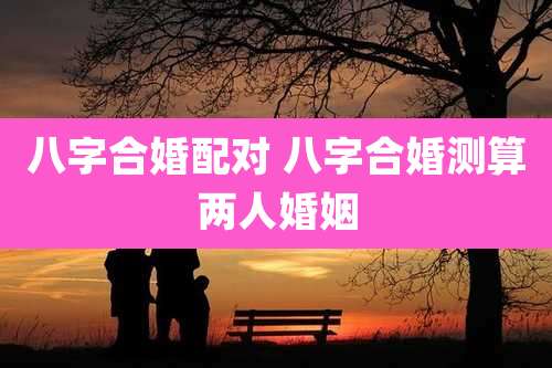 八字合婚配对 八字合婚测算两人婚姻