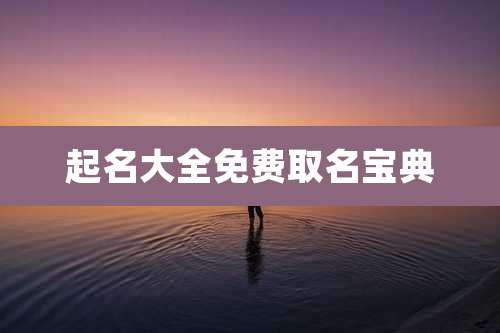 起名大全免费取名宝典
