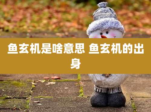 鱼玄机是啥意思 鱼玄机的出身