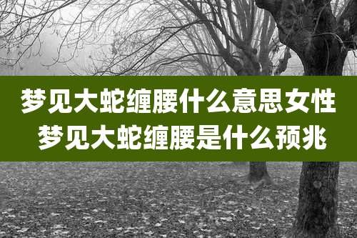 梦见大蛇缠腰什么意思女性 梦见大蛇缠腰是什么预兆