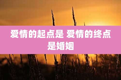 爱情的起点是 爱情的终点是婚姻