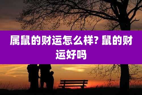 属鼠的财运怎么样? 鼠的财运好吗