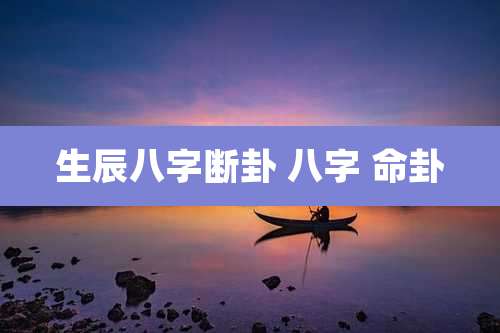 生辰八字断卦 八字 命卦