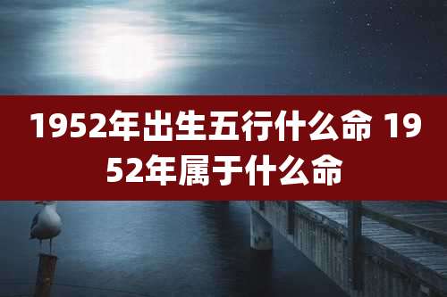 1952年出生五行什么命 1952年属于什么命