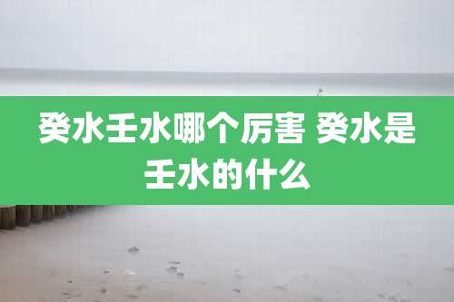 癸水壬水哪个厉害 癸水是壬水的什么