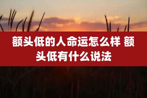 额头低的人命运怎么样 额头低有什么说法