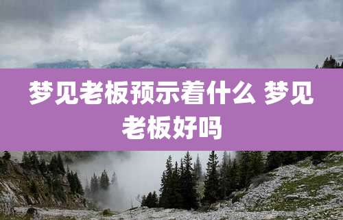 梦见老板预示着什么 梦见老板好吗