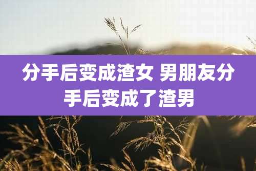 分手后变成渣女 男朋友分手后变成了渣男