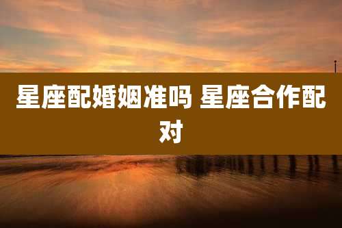 星座配婚姻准吗 星座合作配对