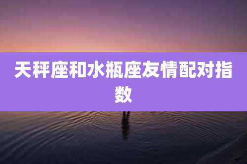 天秤座和水瓶座友情配对指数