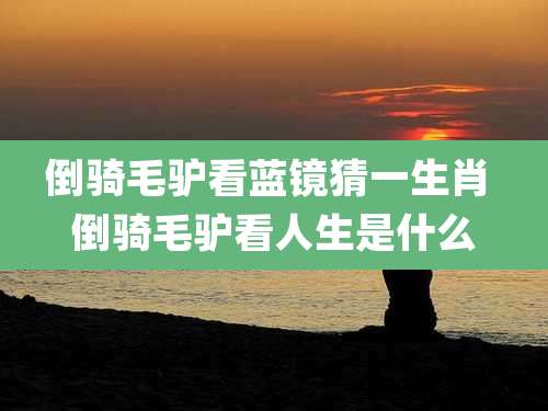 倒骑毛驴看蓝镜猜一生肖 倒骑毛驴看人生是什么
