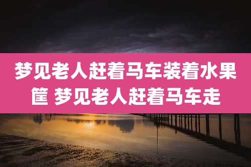 梦见老人赶着马车装着水果筐 梦见老人赶着马车走