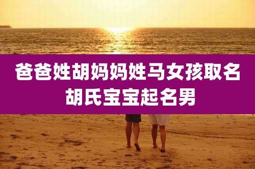 爸爸姓胡妈妈姓马女孩取名 胡氏宝宝起名男