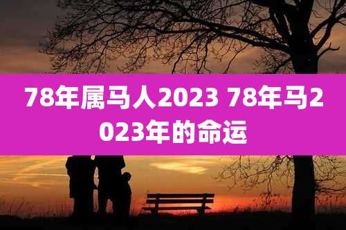 78年属马人2023 78年马2023年的命运