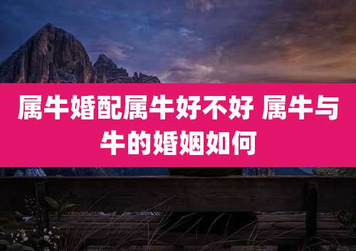 属牛婚配属牛好不好 属牛与牛的婚姻如何