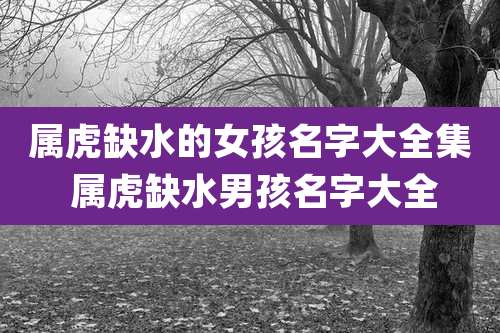 属虎缺水的女孩名字大全集 属虎缺水男孩名字大全