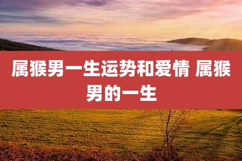 属猴男一生运势和爱情 属猴男的一生