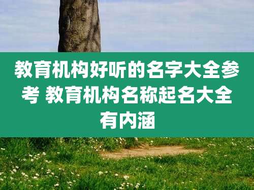 教育机构好听的名字大全参考 教育机构名称起名大全有内涵